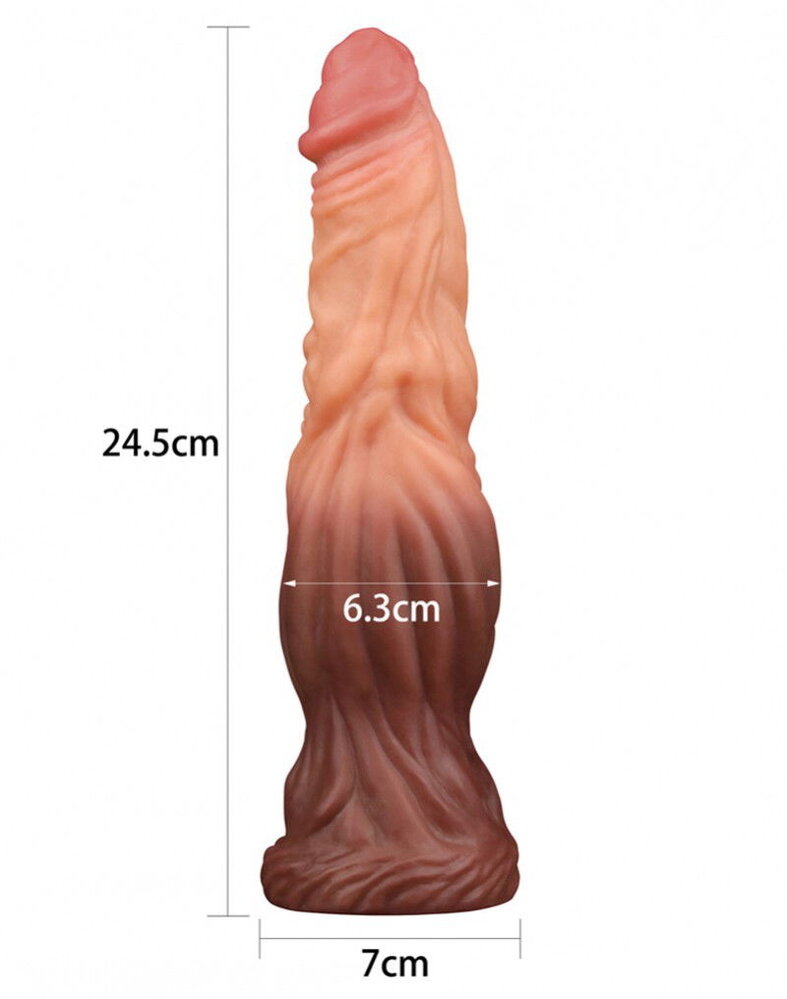 LoveToy Gode veiné 24 cm - Nude/Marron