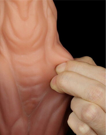 LoveToy Gode veiné 24 cm - Nude/Marron