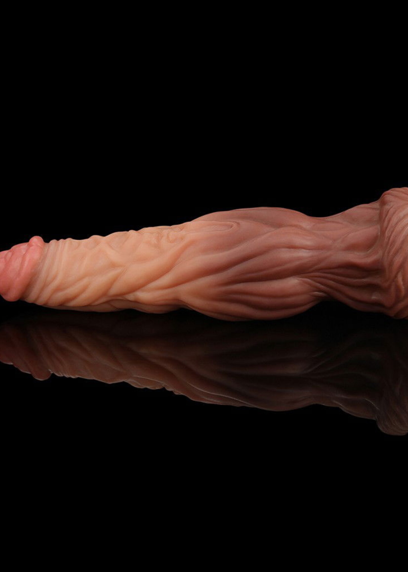 LoveToy Gode veiné 24 cm - Nude/Marron