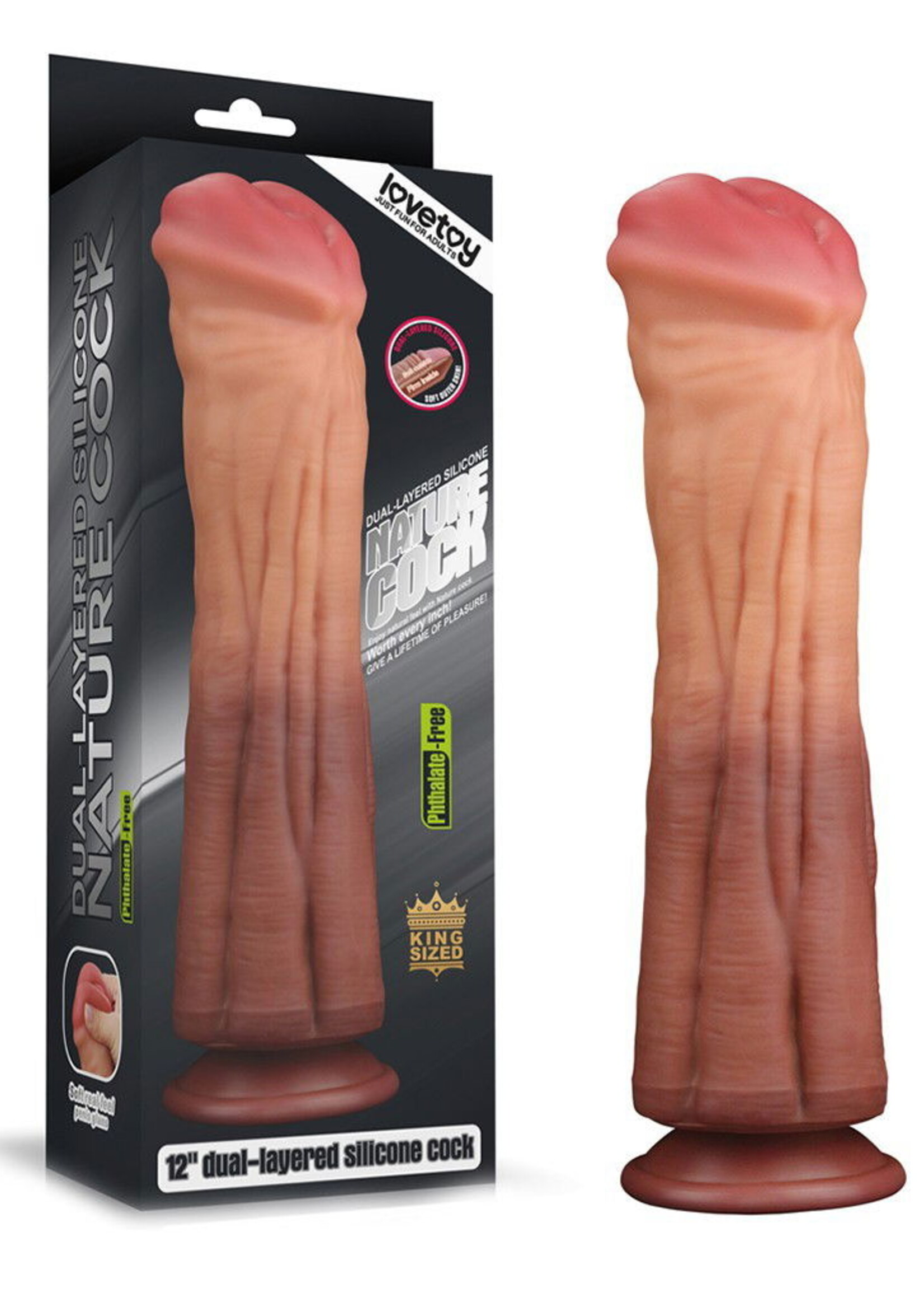 LoveToy Dildo mit Adern - Realistischer Dildo 30 cm Ø7,5 cm