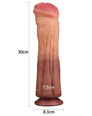 LoveToy Gode veiné 30 cm - Nude/Marron
