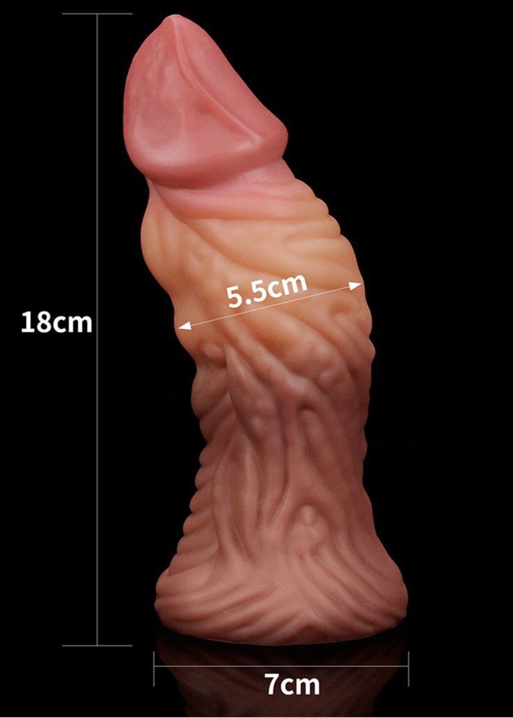 LoveToy Gode veiné 18 cm - Nude/Marron