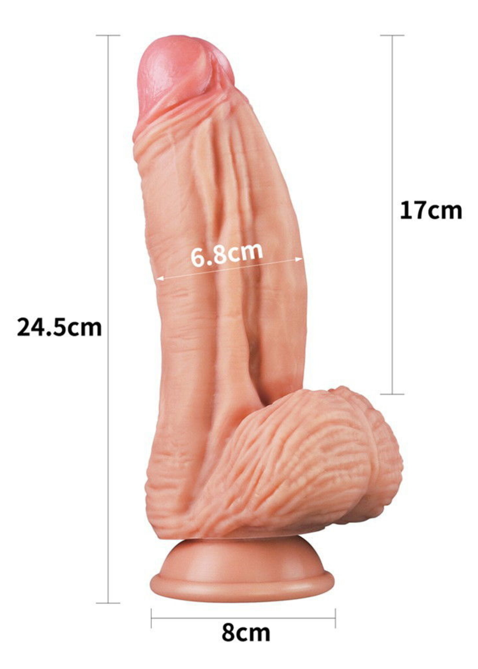 LoveToy Dildo mit Adern - Realistischer Dildo 24,5 cm Ø7,5 cm