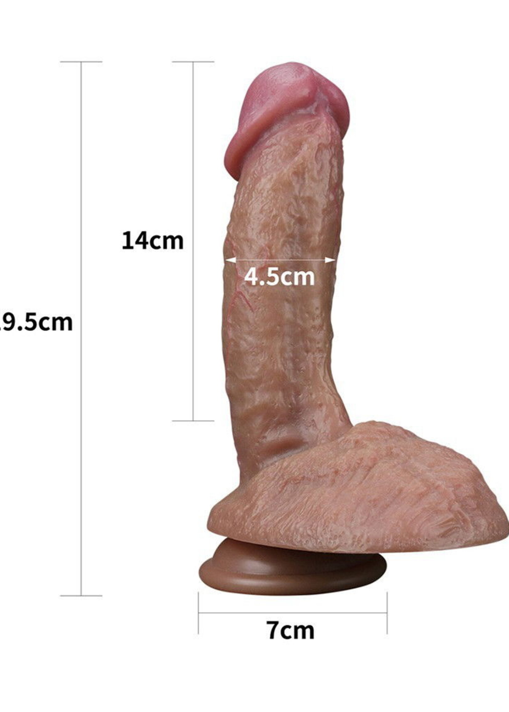 LoveToy Silikon-Dildo - Realistischer Dildo 19,5 cm Ø4,5 cm