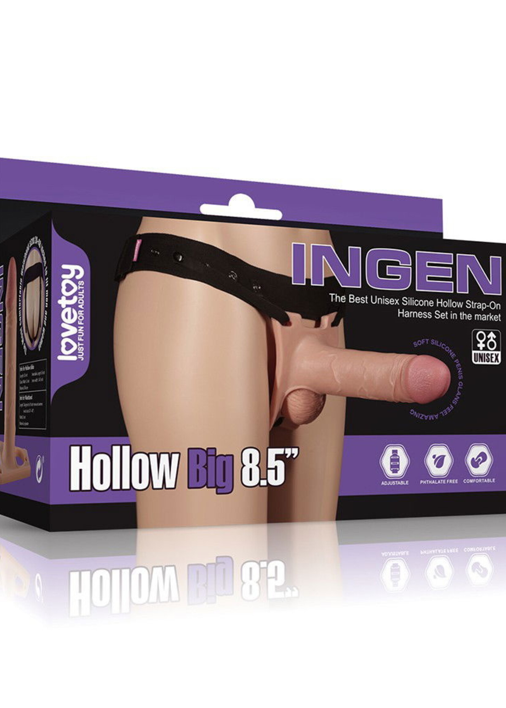 LoveToy Harnais ceinture avec gode 21,5 cm - Nude