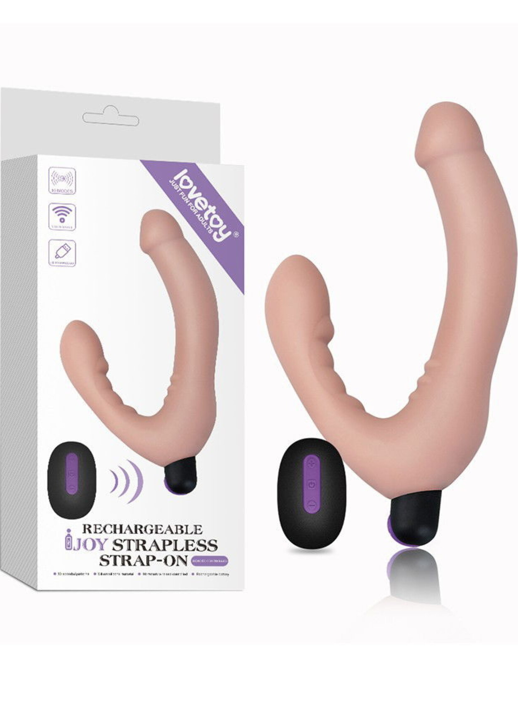 LoveToy iJoy - Dubbele dildo 20 cm Ø3,3 cm + afstandsbediening