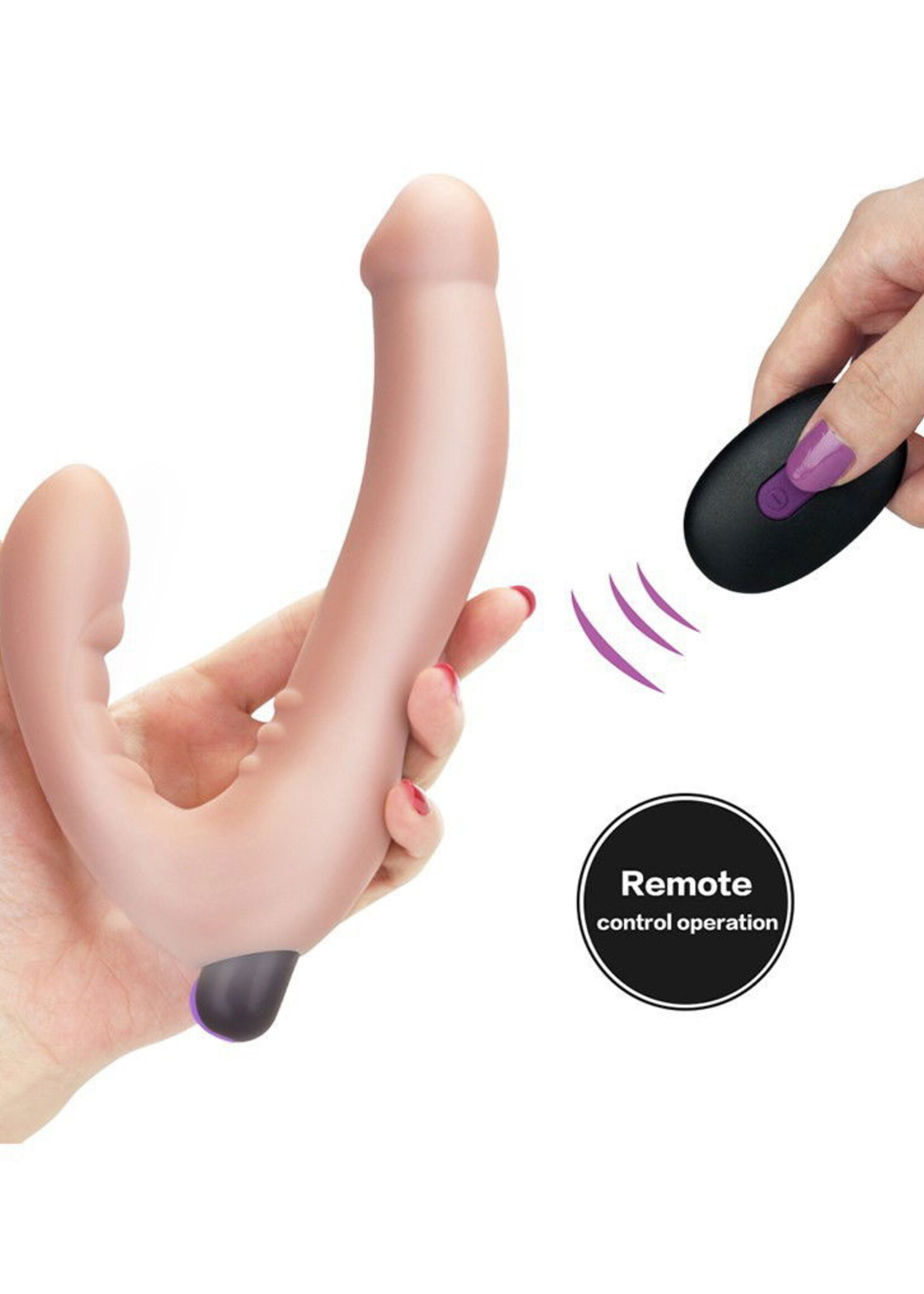LoveToy iJoy - Double gode vibrant avec télécommande - Nude