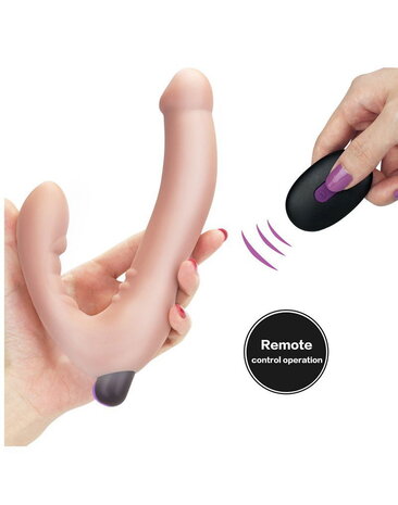 LoveToy iJoy - Double gode vibrant avec télécommande - Nude