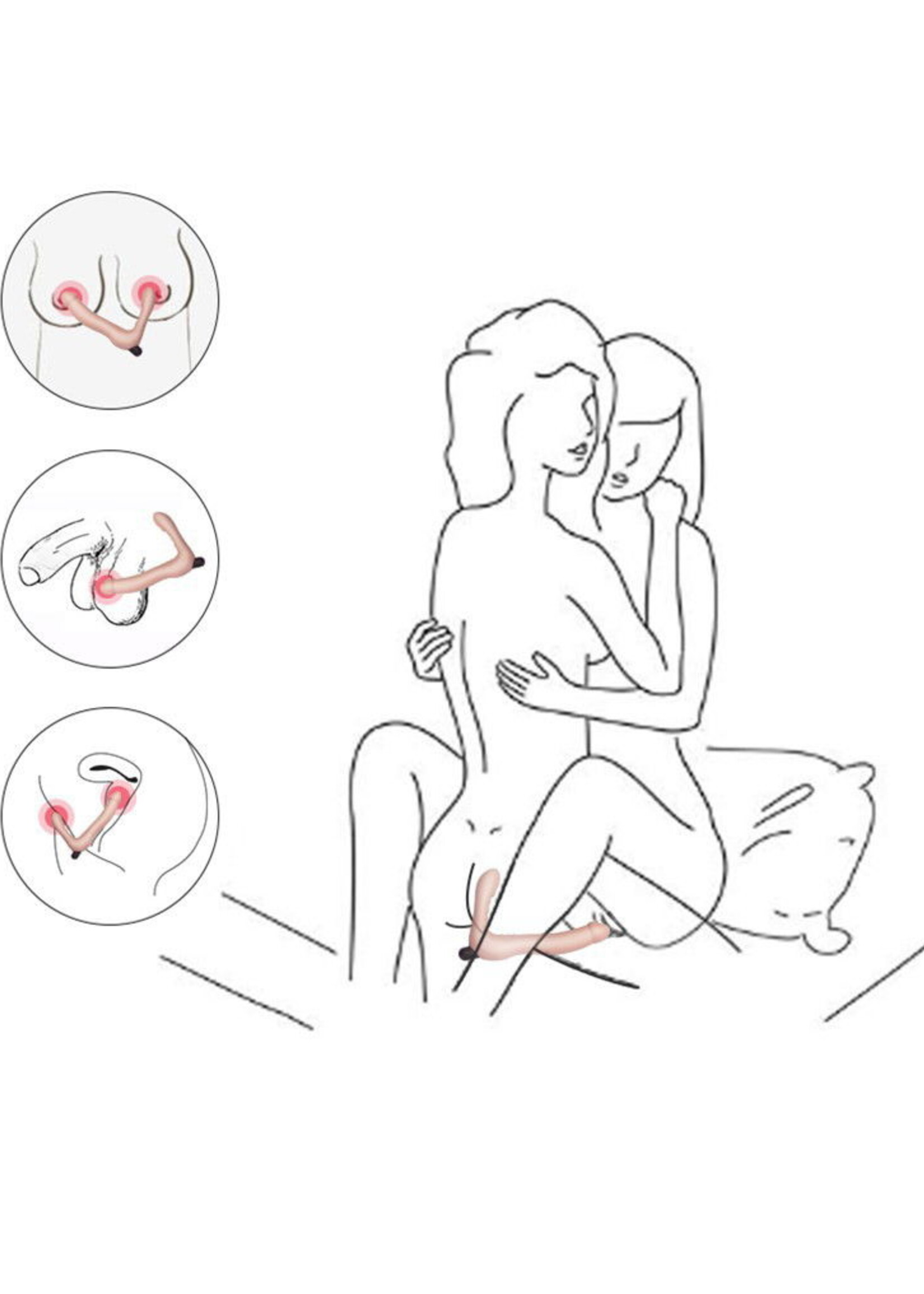LoveToy iJoy - Dubbele dildo 20 cm Ø3,3 cm + afstandsbediening