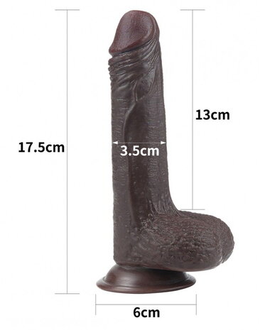 LoveToy Dildo met glijdende huid - Realistische dildo 17,5 cm Ø3,5 cm