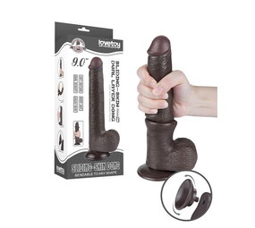LoveToy Sliding Skin Dildo 22.8 cm - Zwart
