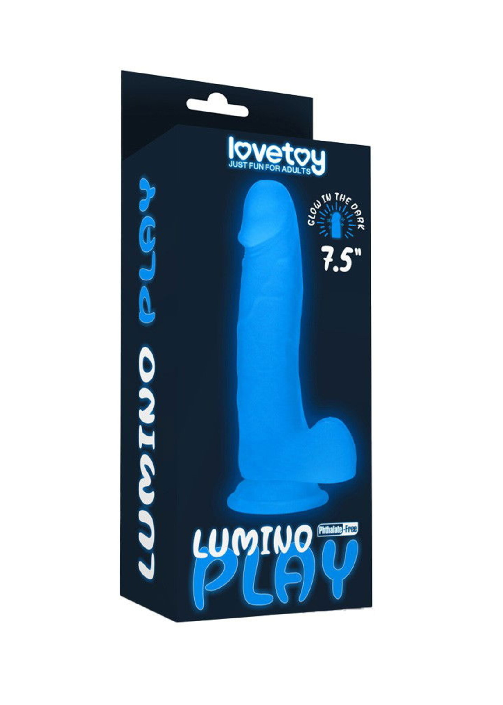 LoveToy Lumino Play Dildo - Realistische dildo 19 cm Ø4 cm + Lichtgevend in het donker