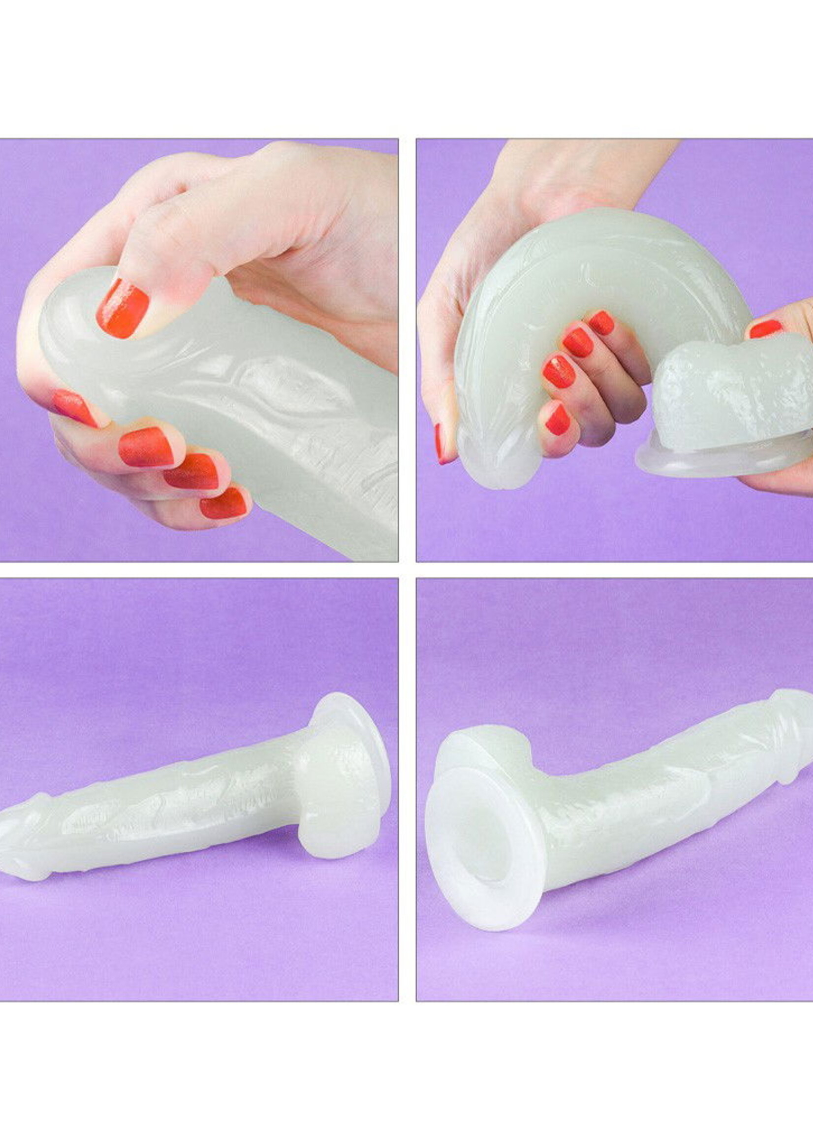 LoveToy Lumino Play Dildo - Realistische dildo 19 cm Ø4 cm + Lichtgevend in het donker