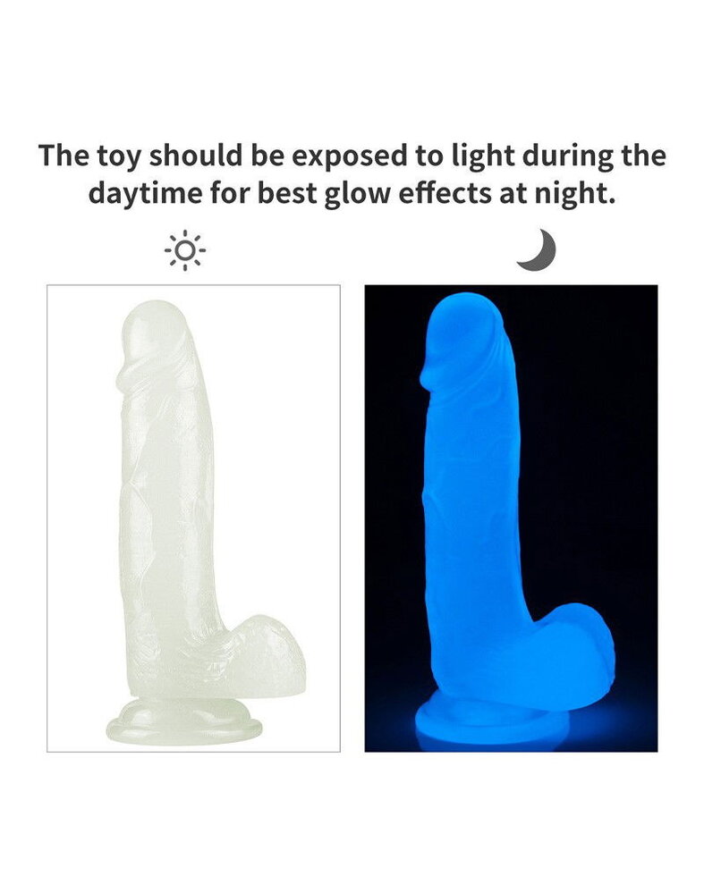 LoveToy Lumino Play Dildo - Realistische dildo 19 cm Ø4 cm + Lichtgevend in het donker