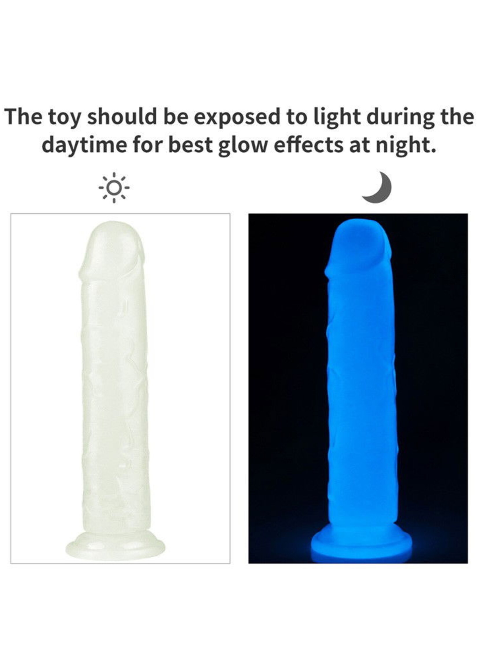 LoveToy Lumino Play Dildo - Realistische dildo 21 cm Ø4 cm + Lichtgevend in het donker