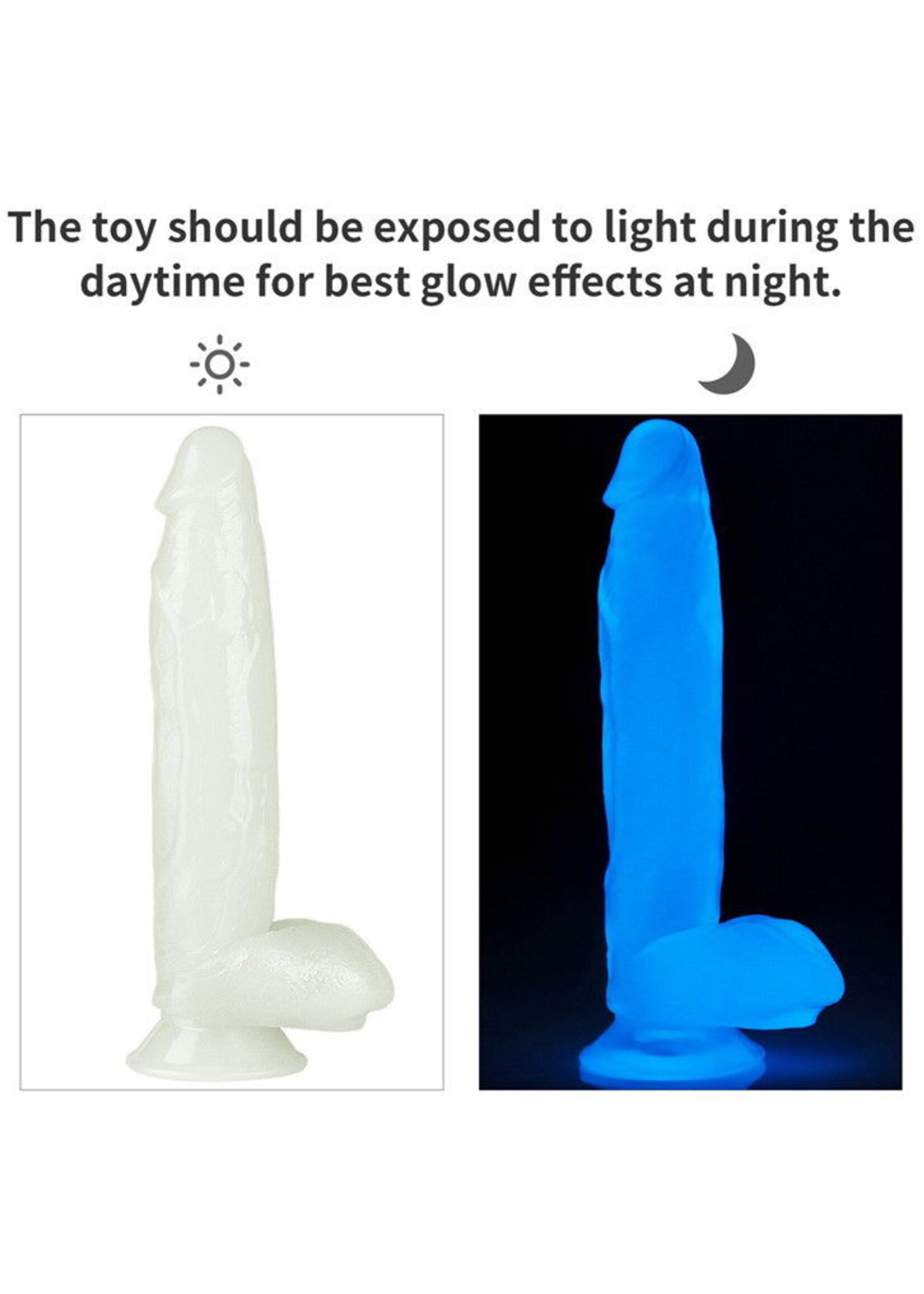 LoveToy Lumino Play Dildo - Realistische dildo 26 cm Ø5 cm + Lichtgevend in het donker