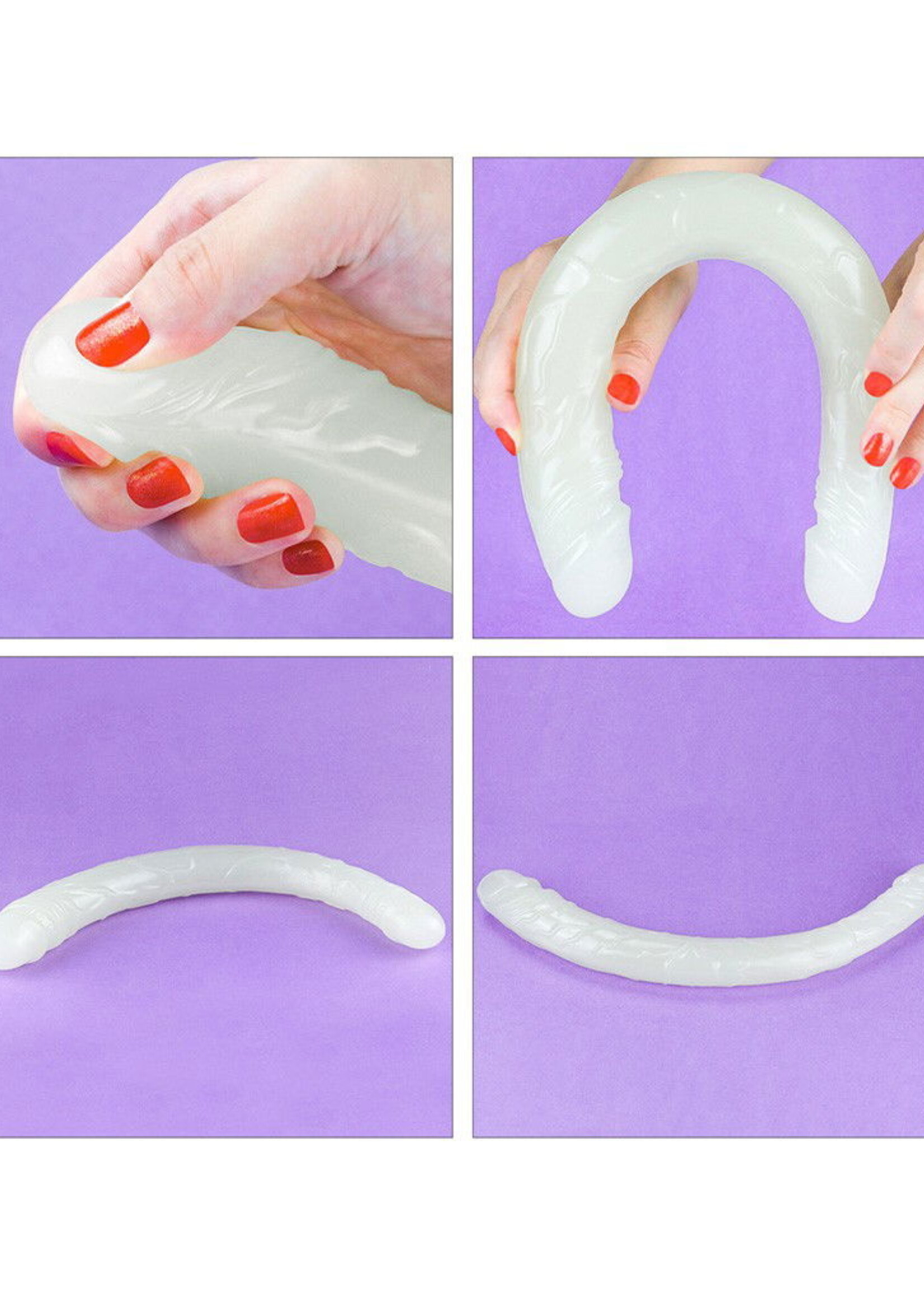 LoveToy Lumino Play Doppeldildo - Doppeldildo 37 cm Ø3-3,8 cm + Glow in the Dark