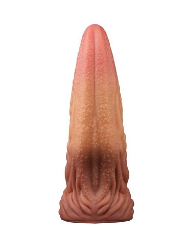 LoveToy Gode avec langue 25,4 cm - Nude/Marron