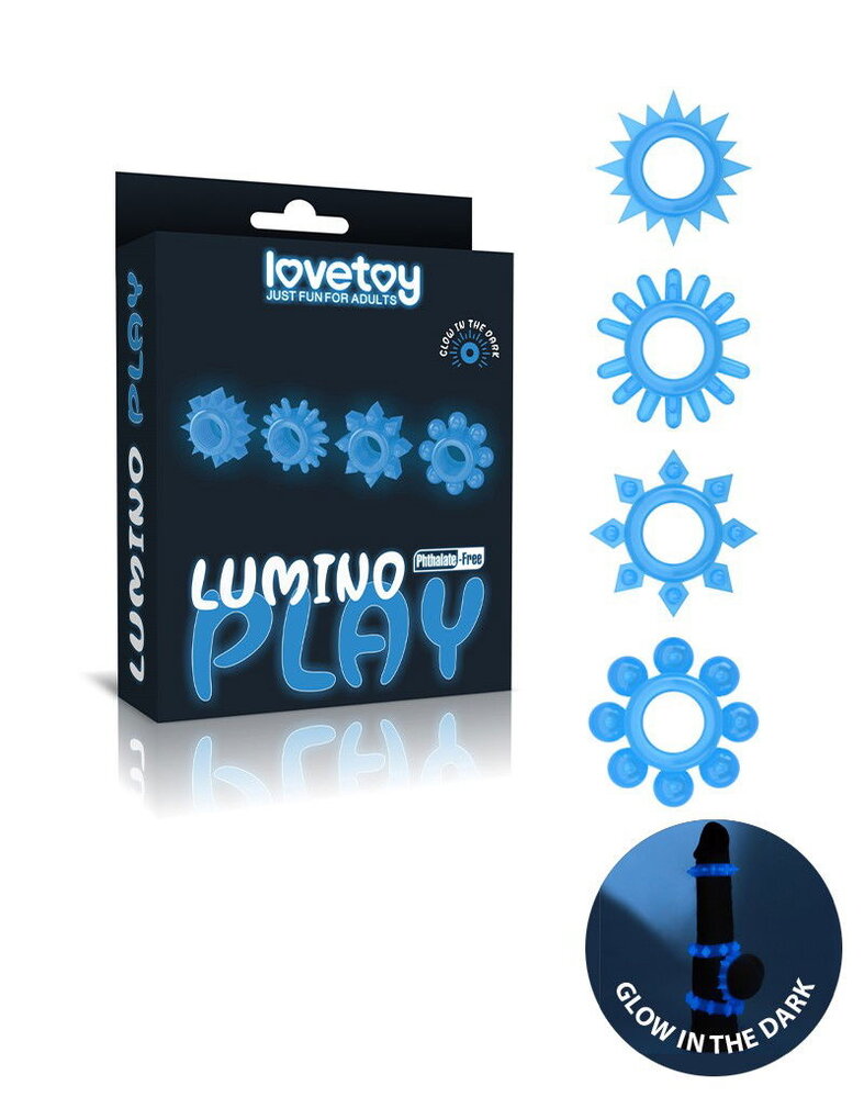 LoveToy Lumino Play Cockring Set - Lichtgevend in het donker LoveToy Lumino Play Cockring Set - Lichtgevend in het donker
