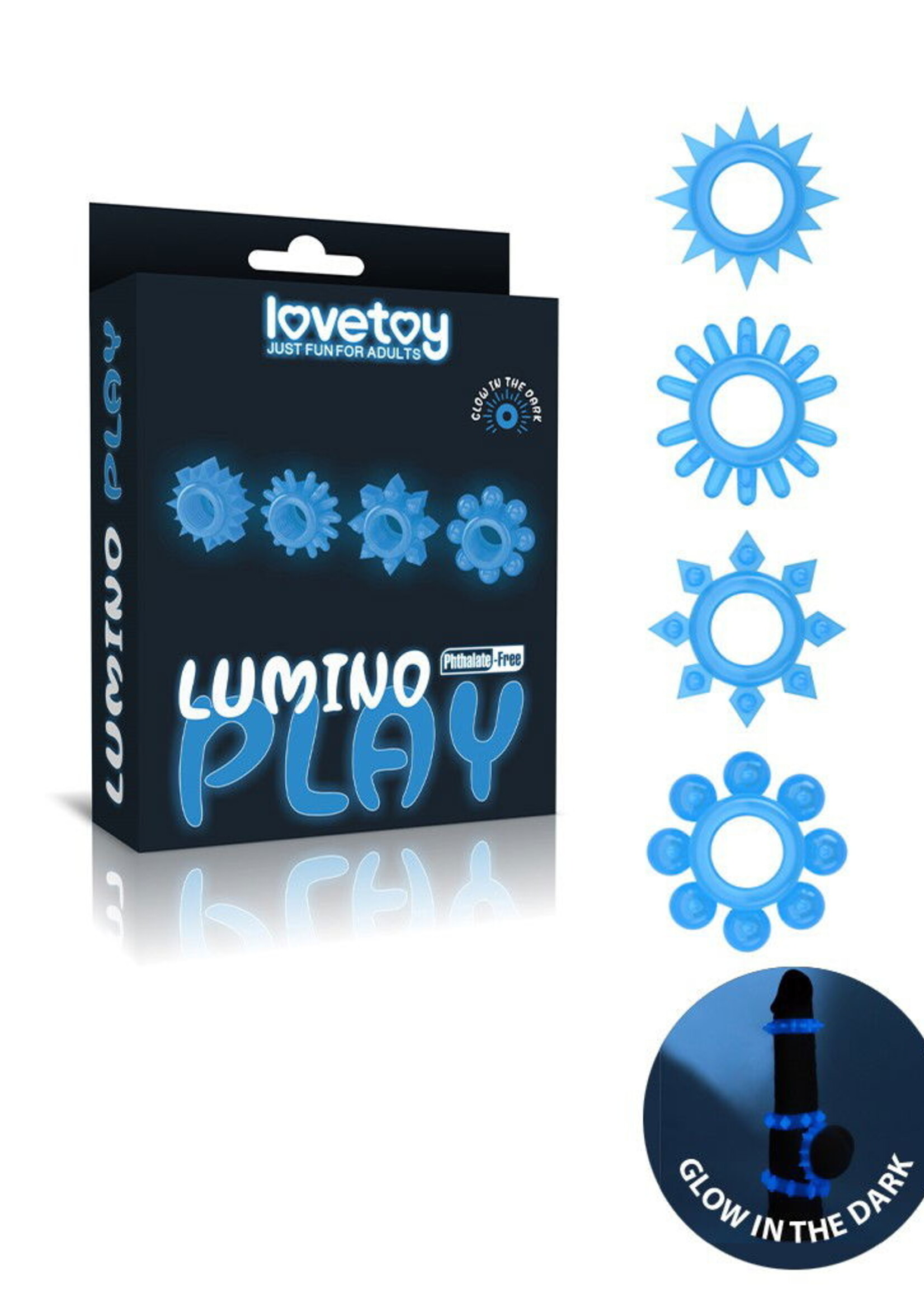 LoveToy Lumino Play Cockring Set - Lichtgevend in het donker