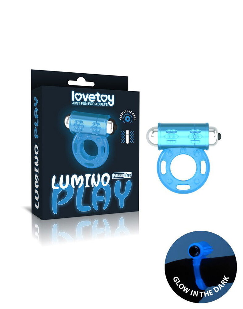 LoveToy Lumino Play Cockring-Vibrator - Ø3,9 cm + Glow in the Dark