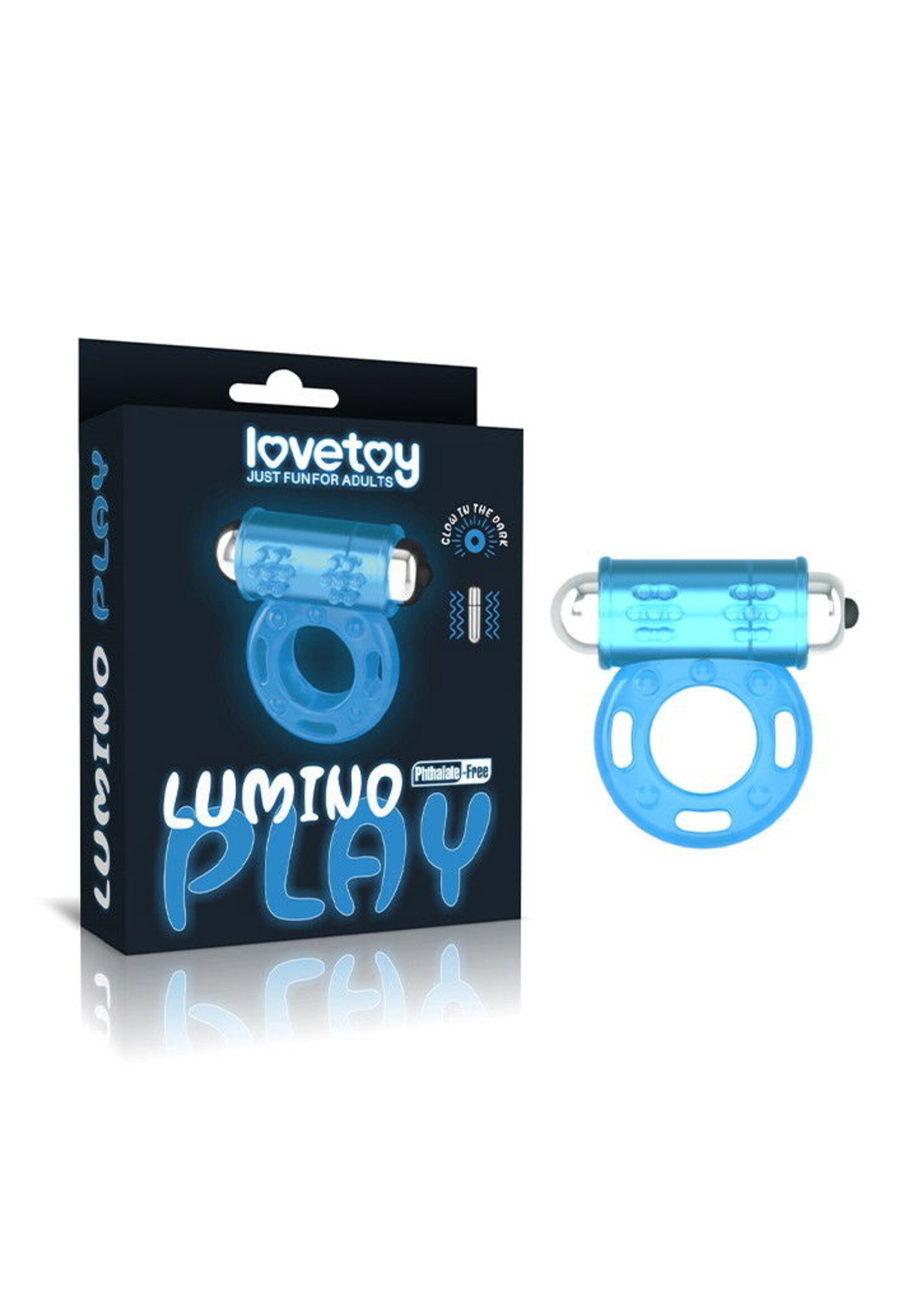 LoveToy Lumino Play penisring vibrator - Ø3,9 cm + lichtgevend in het donker