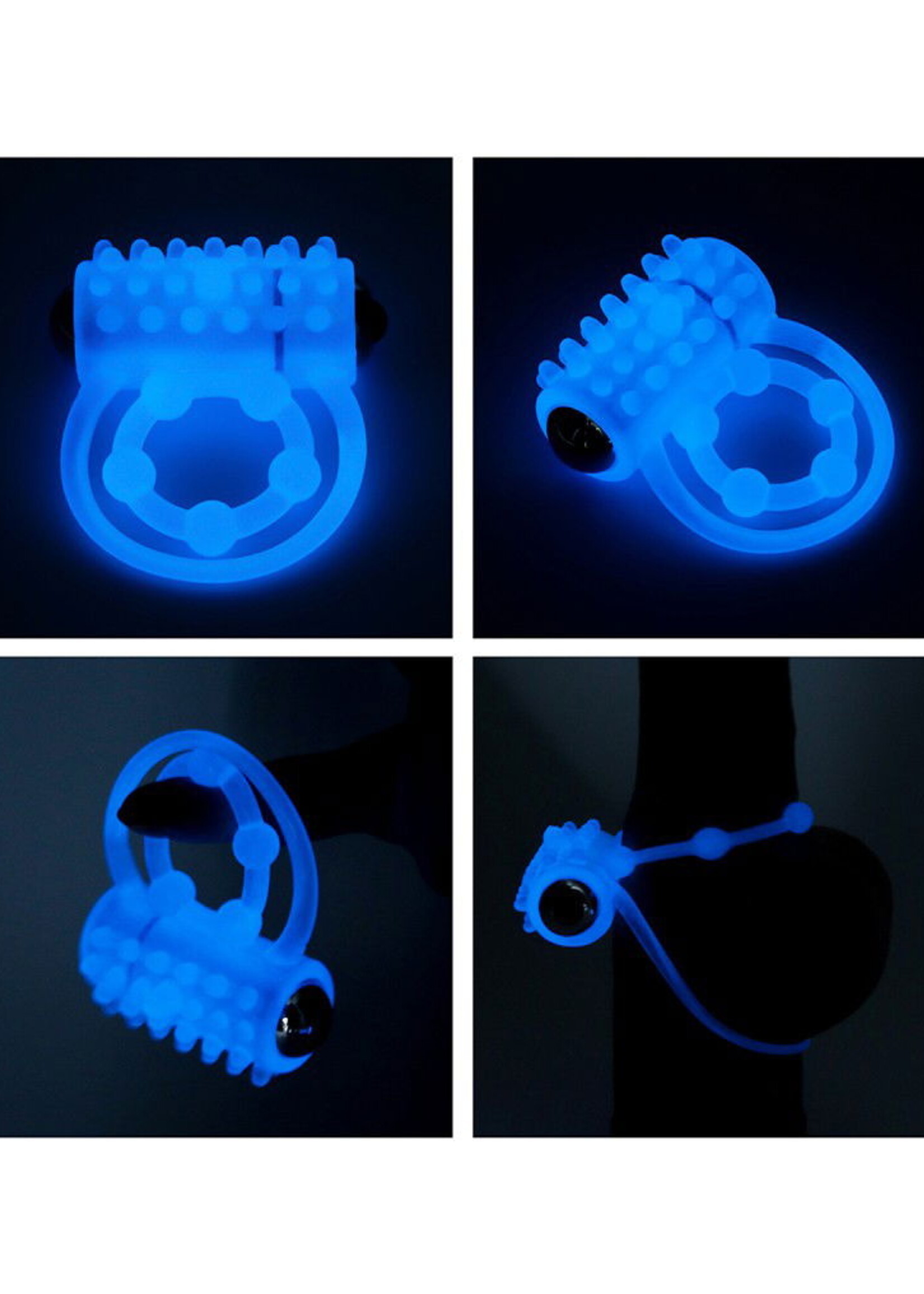 LoveToy Lumino Play penisring vibrator - Ø2,5-5 cm + lichtgevend in het donker