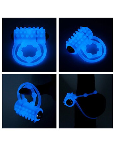 LoveToy Lumino Play penisring vibrator - Ø2,5-5 cm + lichtgevend in het donker