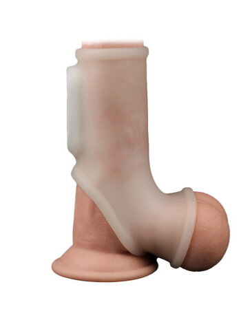 LoveToy LoveToy - Silk Knights Ring - Vibrating Penis Sleeve - White LoveToy LoveToy - Silk Knights Ring - Vibrating Penis Sleeve - White