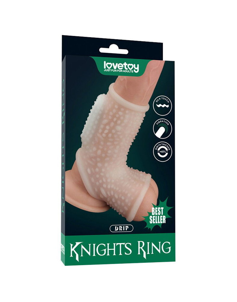 LoveToy Drip Knights Ring - Manchon vibrant pour pénis - Blanc