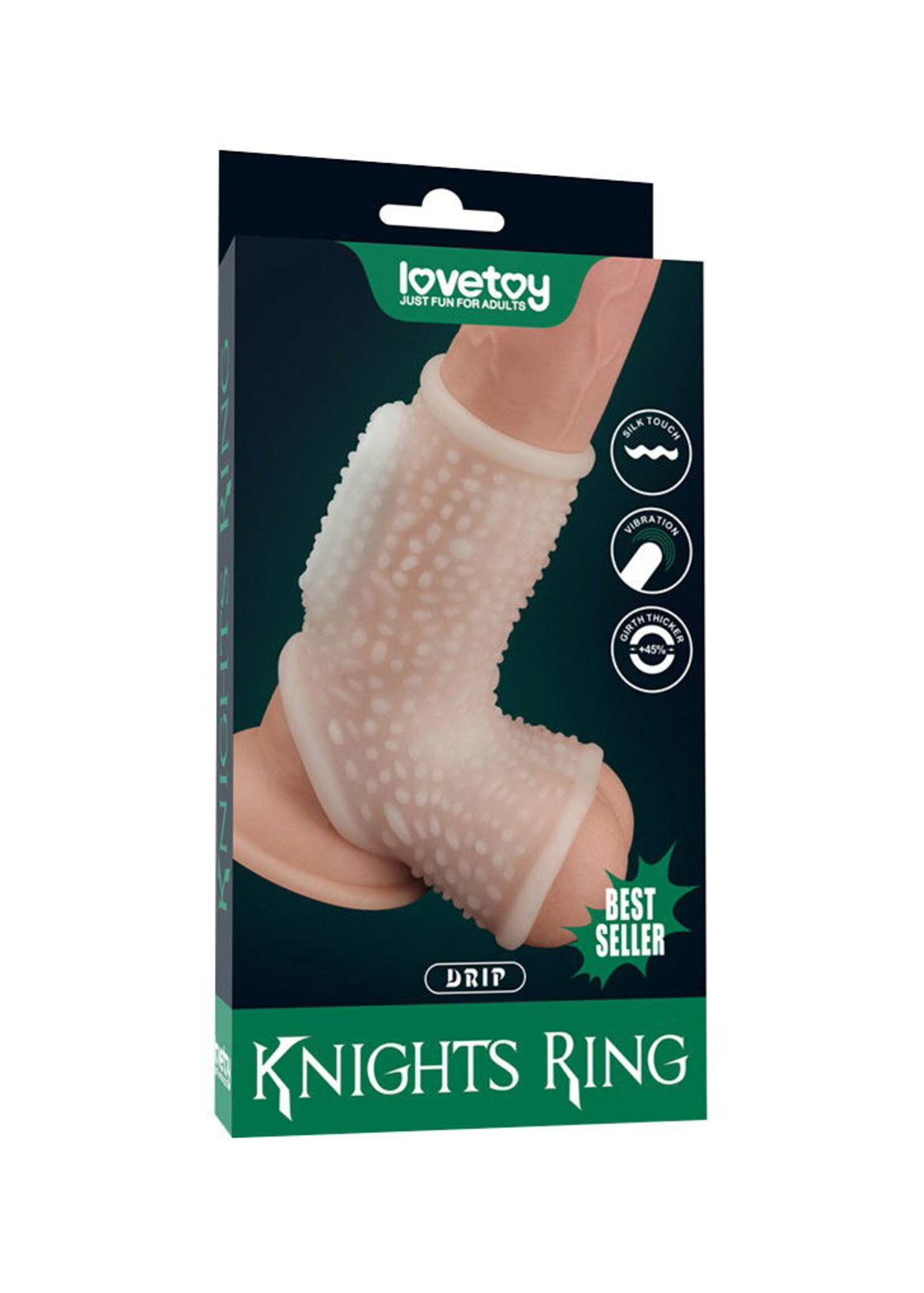 LoveToy Drip Knights Ring - Manchon vibrant pour pénis - Blanc
