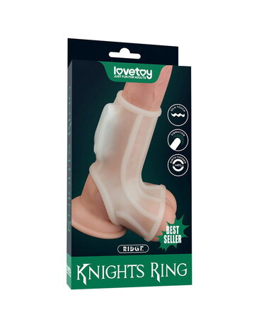 LoveToy LoveToy - Ridge Knights Ring - Vibrierende Penishülle - Weiß