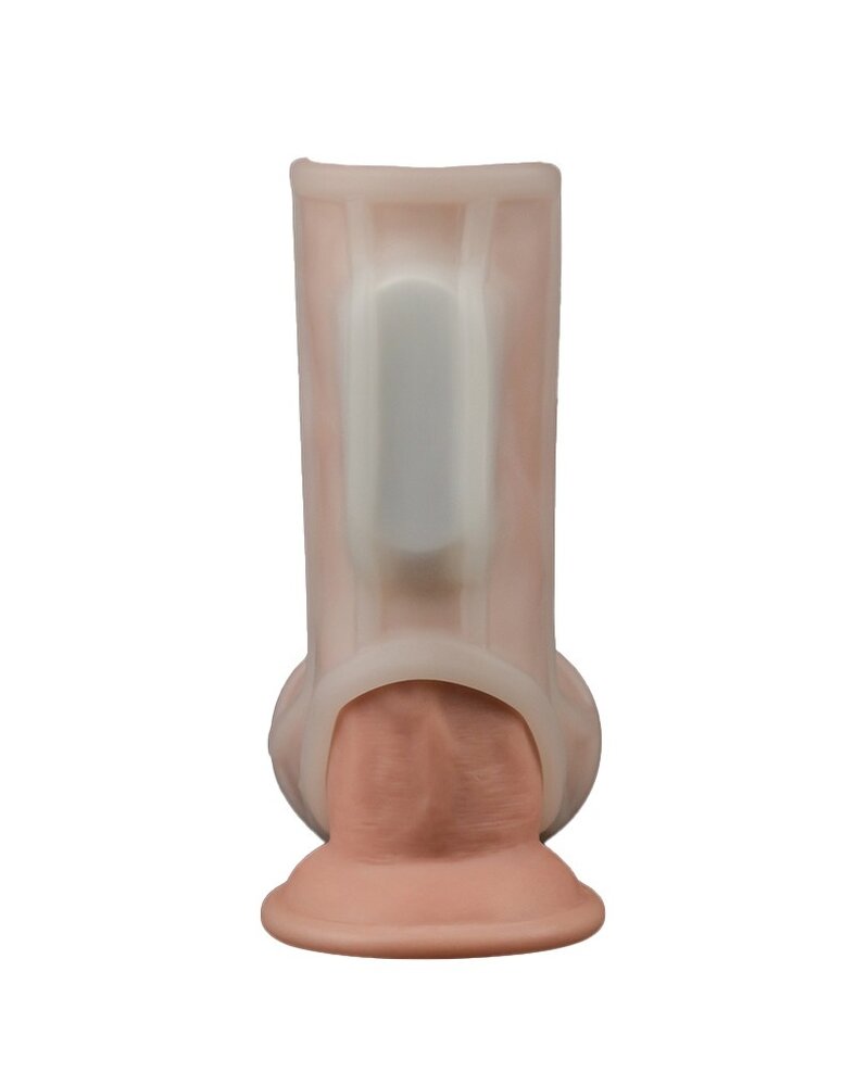 LoveToy LoveToy - Ridge Knights Ring - Vibrating Penis Sleeve - White LoveToy LoveToy - Ridge Knights Ring - Vibrating Penis Sleeve - White