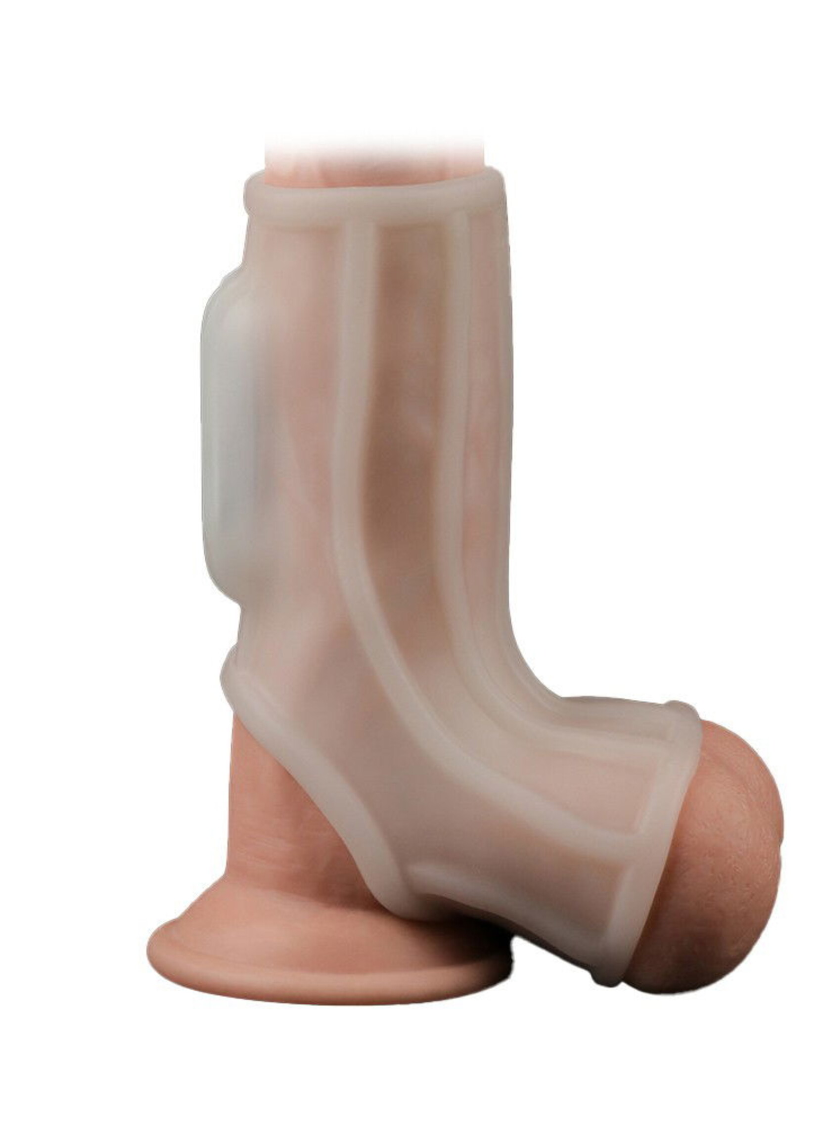 LoveToy Ridge Knights Ring - Manchon vibrant pour pénis - Blanc