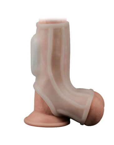 LoveToy LoveToy - Ridge Knights Ring - Vibrating Penis Sleeve - White LoveToy LoveToy - Ridge Knights Ring - Vibrating Penis Sleeve - White