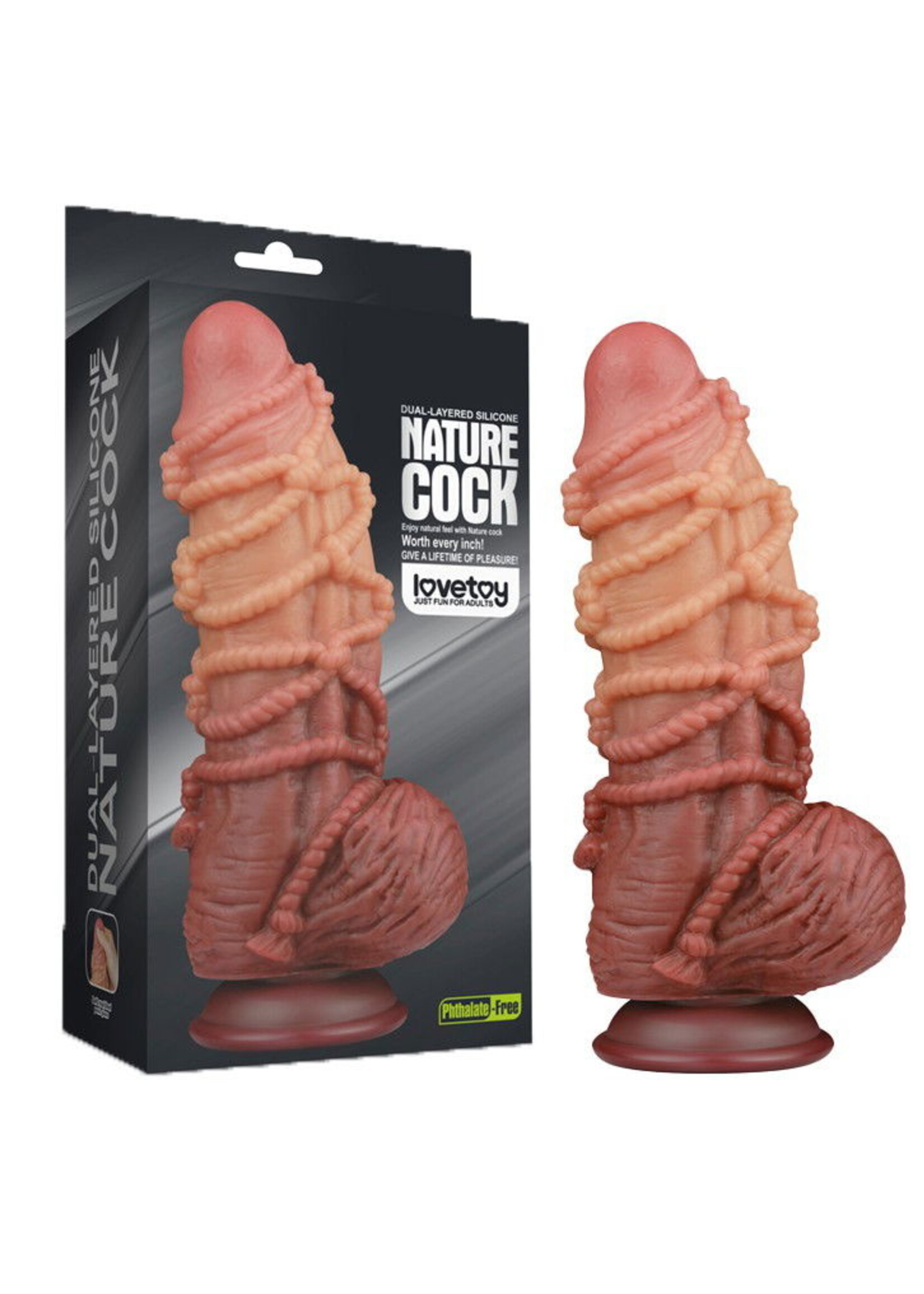 LoveToy Extremer Dildo mit Seilstruktur - XXL-Dildo 24 cm Ø7,7 cm
