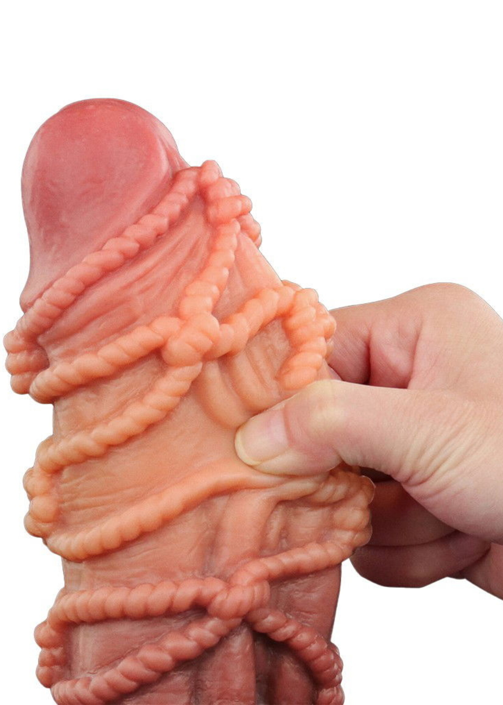LoveToy Extremer Dildo mit Seilstruktur - XXL-Dildo 24 cm Ø7,7 cm