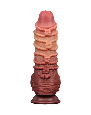 LoveToy Gode extrême avec motif corde 24 cm - Marron et nude