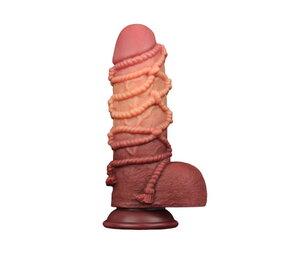 LoveToy Extreem lange dildo met touwstructuur, 24 cm