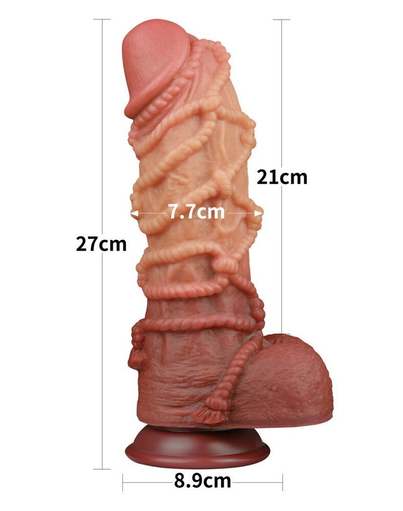LoveToy Extreem lange dildo met touwstructuur - XXL dildo 26,5 cm Ø7,7 cm LoveToy Extreem lange dildo met touwstructuur - XXL dildo 26,5 cm Ø7,7 cm
