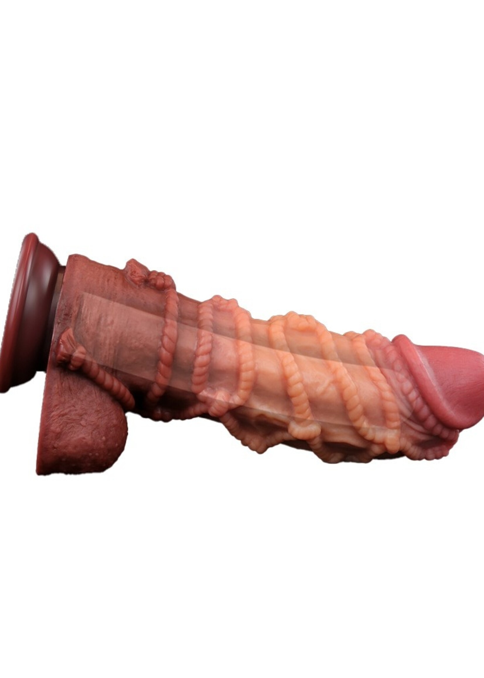 LoveToy Extreme Dildo mit Seilstruktur - XXL-Dildo 26,5 cm Ø7,7 cm