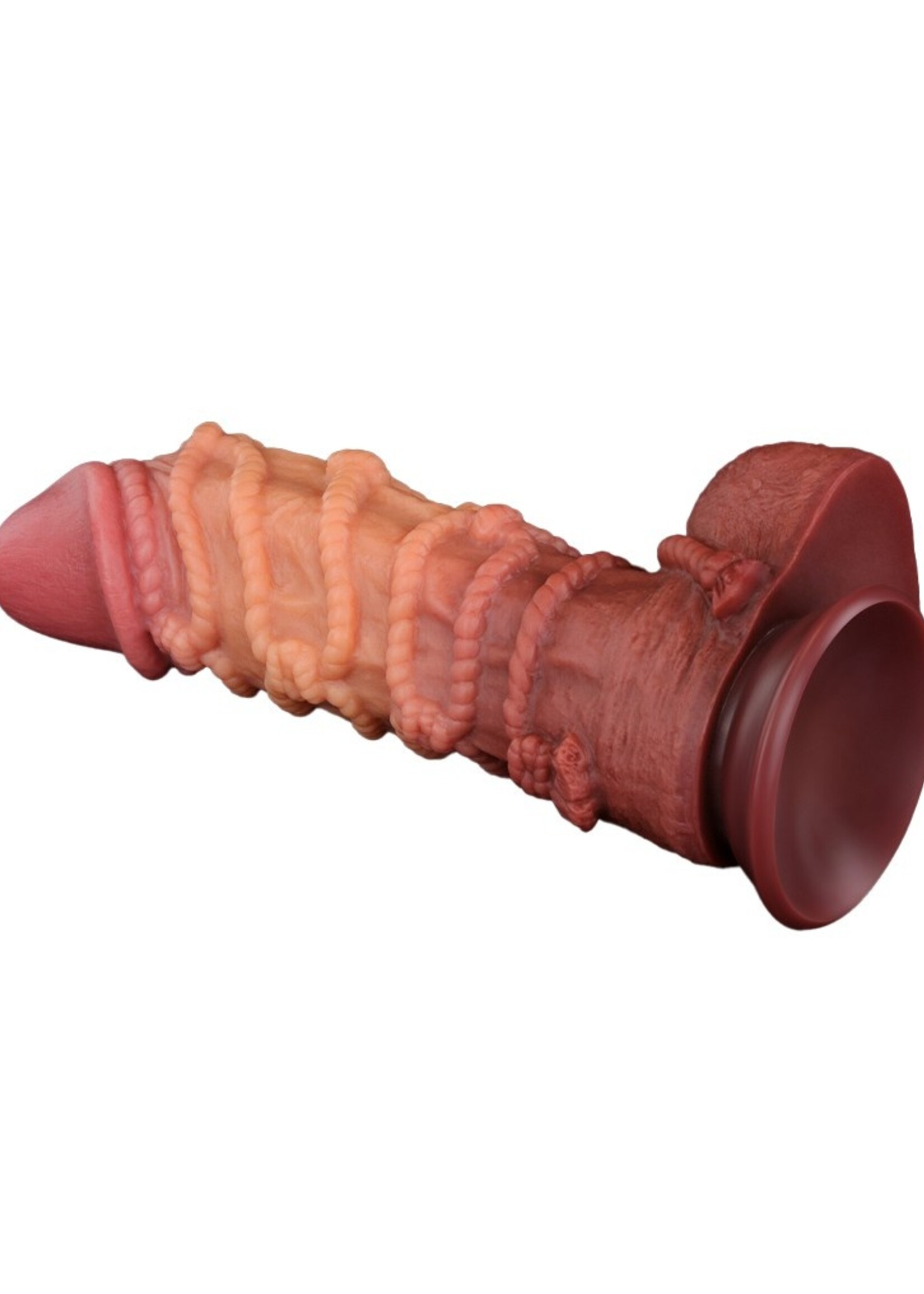 LoveToy Gode extrême avec motif corde 26,5 cm - Marron et nude