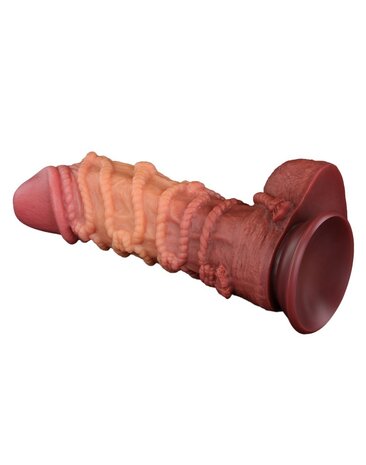 LoveToy LoveToy - Extreme Dildo with Rope Pattern 26.5 cm - Brown & Nude LoveToy LoveToy - Extreme Dildo with Rope Pattern 26.5 cm - Brown & Nude