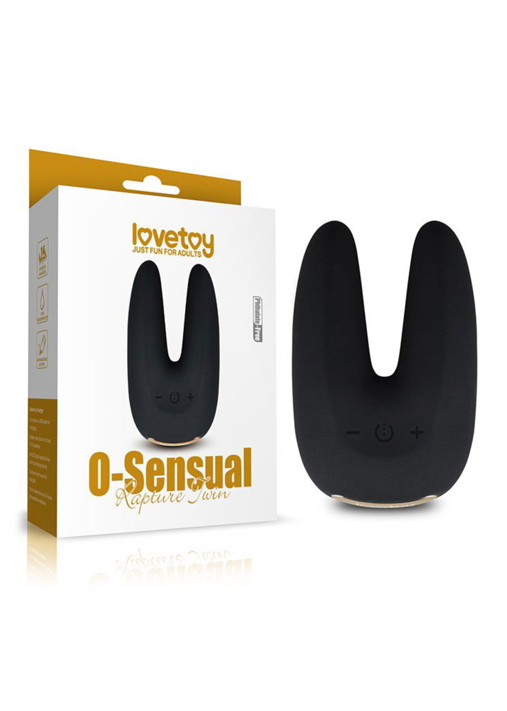 LoveToy O-Sensual Rapture Twin - Vibromasseur clitoridien ou téton - Noir
