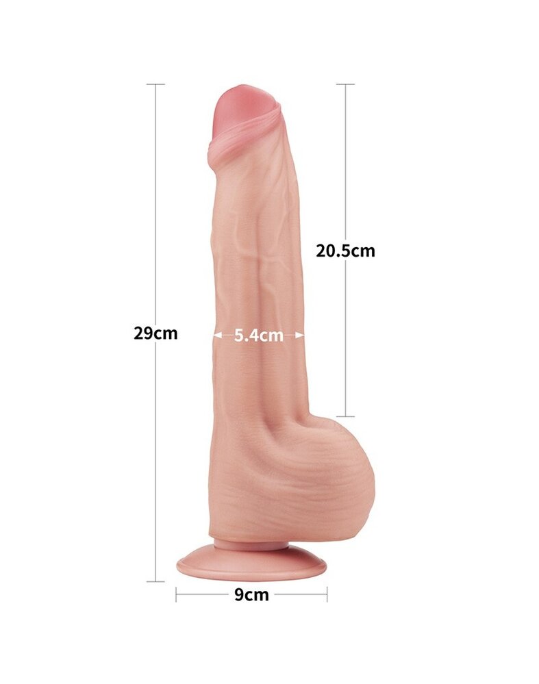 LoveToy Dildo met glijdende huid - Realistische dildo 29 cm Ø5,4 cm