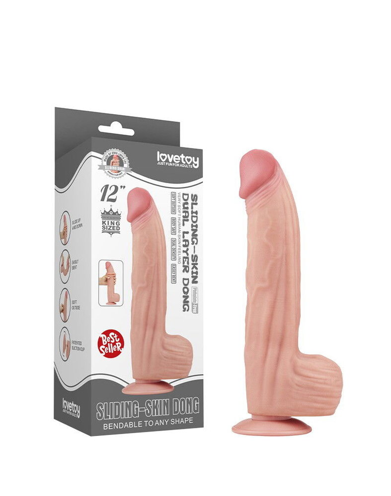 LoveToy Sliding Skin Dildo - Realistischer Dildo 31 cm Ø6,2 cm
