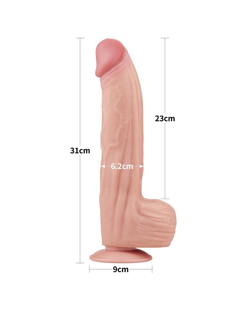 LoveToy Gode coulissant 31 cm - Nude