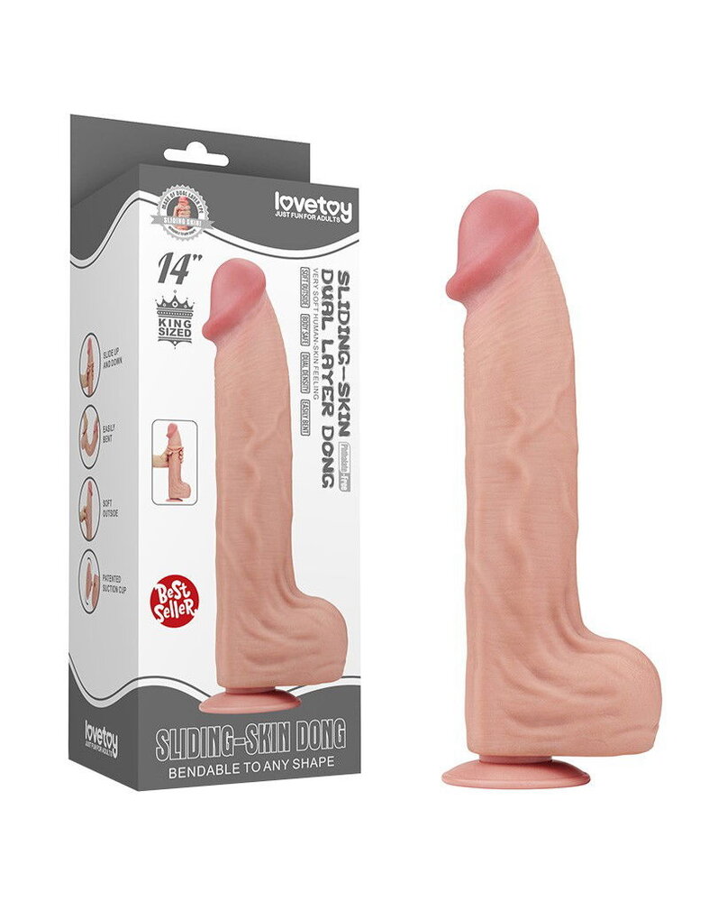 LoveToy Sliding Skin Dildo - Realistischer Dildo 36 cm Ø6,6 cm