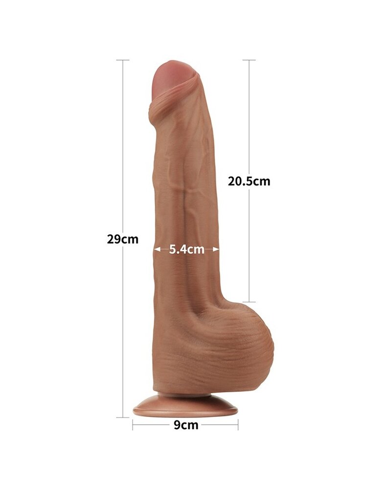 LoveToy Gode coulissant en peau 29 cm - Marron