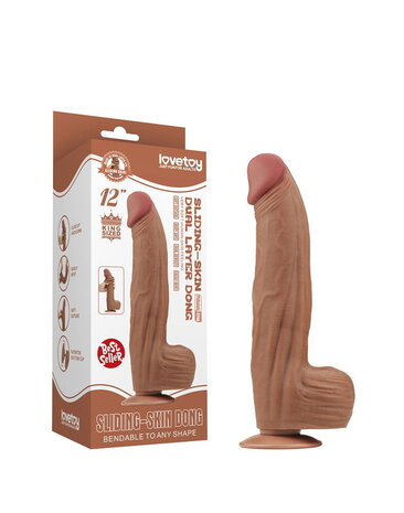 LoveToy Gode coulissant 31 cm - Marron